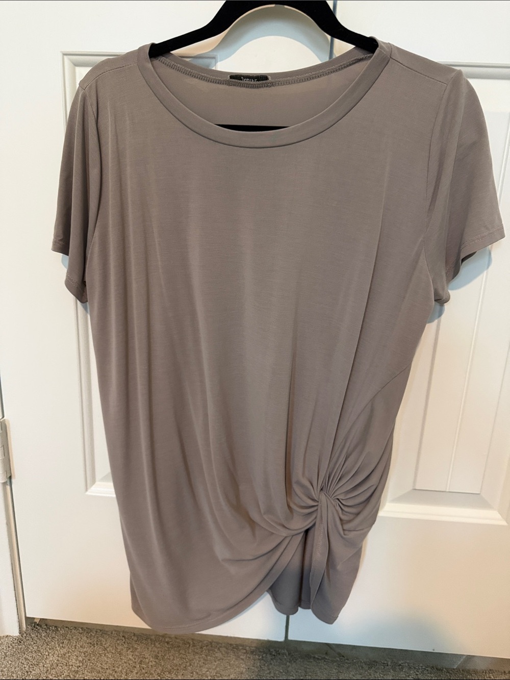 Women's Twisted Knot Short Sleeve Top - Gray